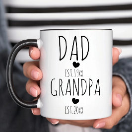 Vater New Opa Est Zweifarbige Tasse