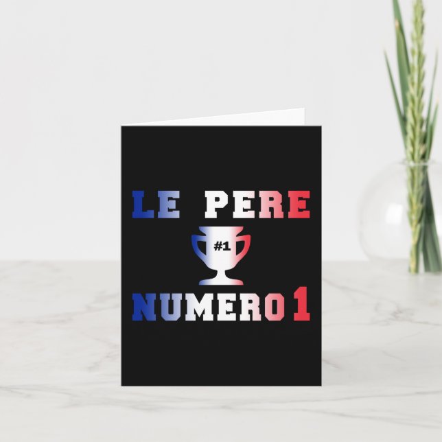 Vater Nummer 1 #1 Dad in French Father's Day Karte (Vorderseite)