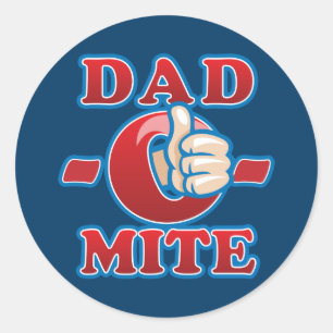Vater-O-Mite Runder Aufkleber