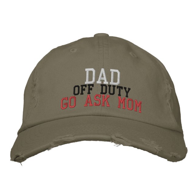 Vater-Off-Duty-Go-Mama Bestickte Baseballkappe (Vorderseite)