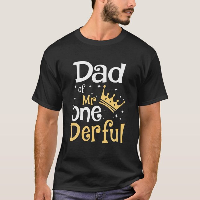 Vater Onederful 1St Birthday One-Derful Matchi T-Shirt (Vorderseite)