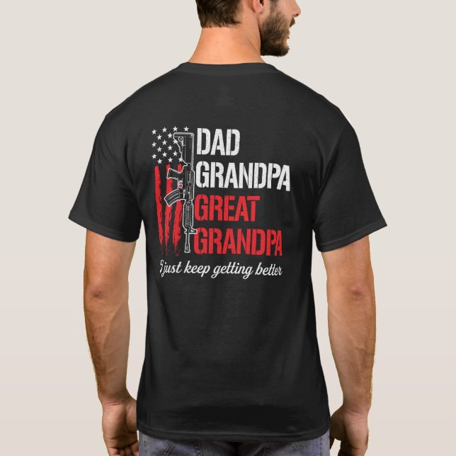 Vater, Opa, Großvater - ich werde besser T-Shirt (Rückseite)