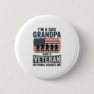 Vater Opa Veteran Patriotisches Vintage-Shirt-Desi Button