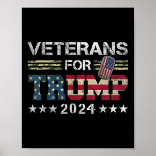 Vater Opa Veterans für Trump 2024 amerikanische Fl Poster
