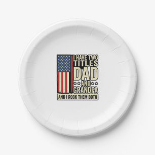 Vater Opa Vintage Patriotisches Familien-Shirt Des Pappteller