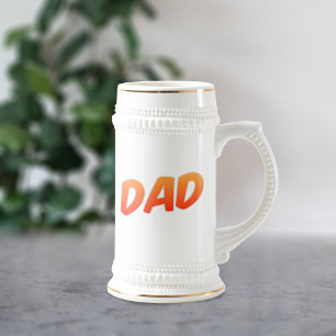 Vater Orange und Weißer Großer Bierkrug Bierglas