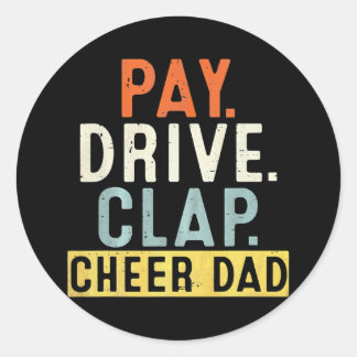 Vater Papa Cheerleading Vater Jubel Klatschen Fahr Runder Aufkleber