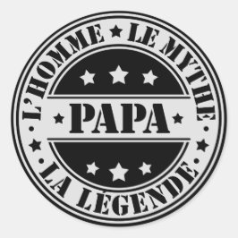Vater - Papa, der Mann, der Mythos, die Legende Runder Aufkleber