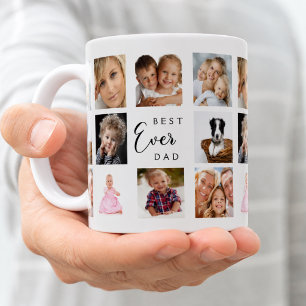 Vater Papa Fotocollage weiß schwarz Kaffeetasse