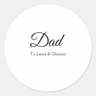Vater Papa fügen Sie den Namen Text väterliche Tag Runder Aufkleber
