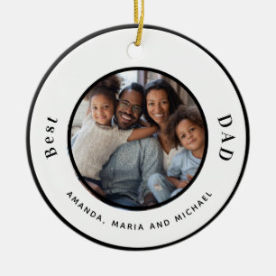 Vater Papa Schwarz-weiße Namen Foto modern Keramik Ornament