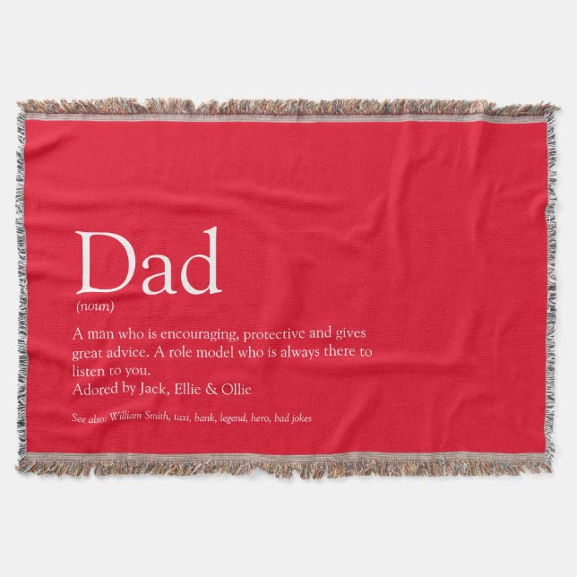 Vater, Papa, Vater Definition Moderner Spaß Rot Decke (Vorderseite)