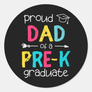 Vater Pater Prek Vorschulfamilie Matching Graduati Runder Aufkleber