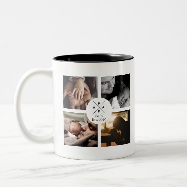 Vater personalisiert Name und Foto Tasse für Klein (Links)