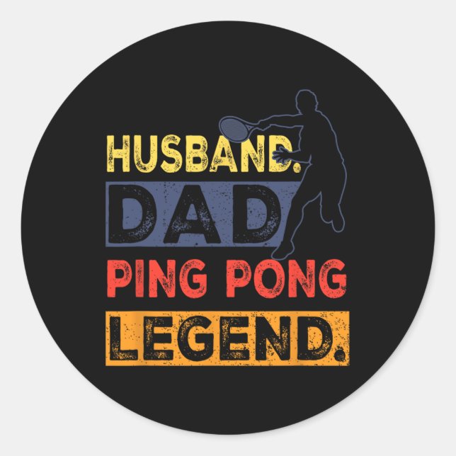 Vater Ping Pong Legend Tischtennis Vathers Day Spa Runder Aufkleber (Vorderseite)