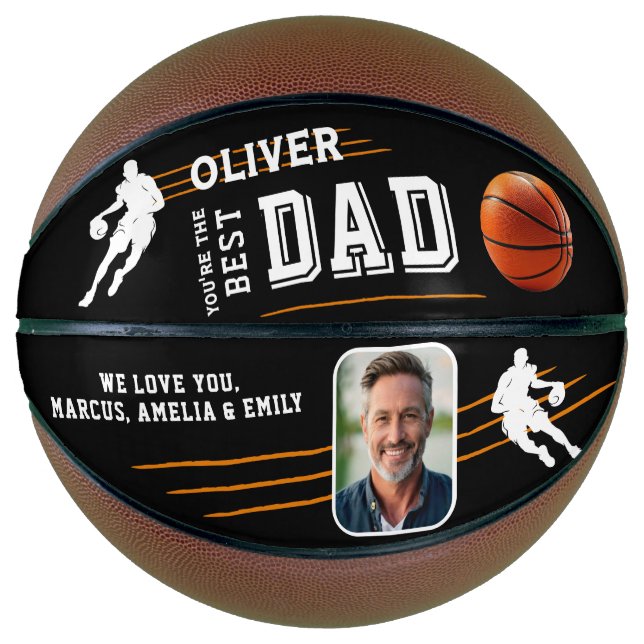 Vater Player Silhouette Pater Keepake Foto Basketball (Vorderseite)