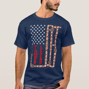 Vater Plumber Legend American Flag Fathday T-Shirt