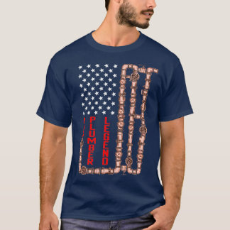 Vater Plumber Legend American Flag Fathday T-Shirt