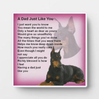 Vater Poem Plaque - Doberman Dog Design Fotoplatte