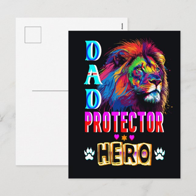 Vater Protector Helden Feiertagspostkarte (Vorne/Hinten)