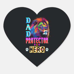 Vater Protector Helden Herz-Aufkleber