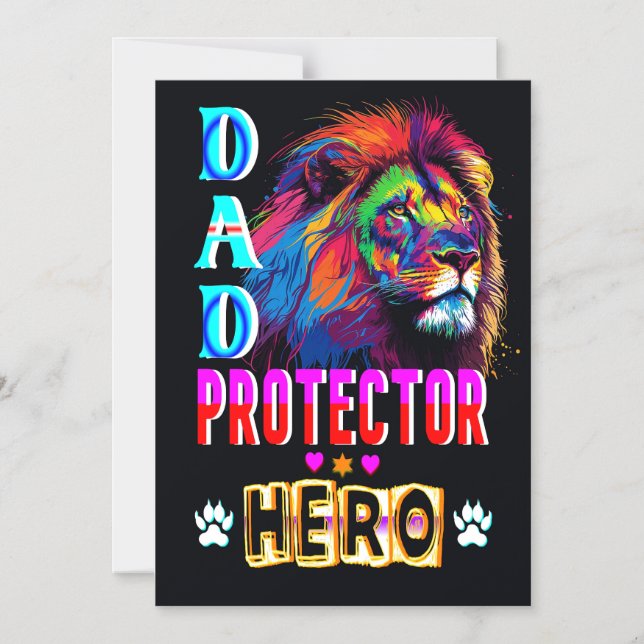 Vater Protector Helden Magneteinladung (Vorderseite)