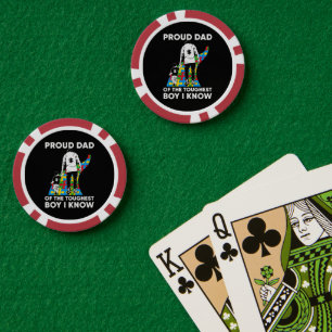 Vater-Puzzle Autismus-Bewusstseins-Geschenk zum Ge Pokerchips