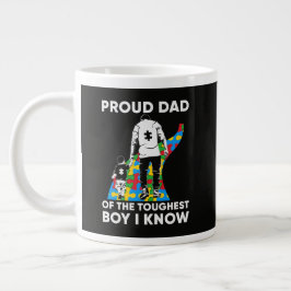 Vater-Puzzle-Autismus-Bewusstseinsgeschenk zum Geb Jumbo-Tasse