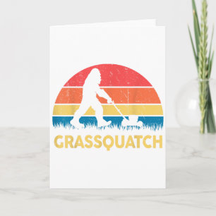 Vater Rasenmähen Grquatch Bigfoot Rasenmäher Gesch Karte