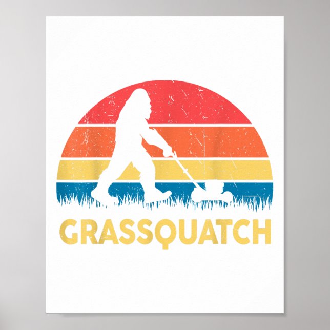 Vater Rasentraktor Grquatch Bigfoot Rasenmäher Ges Poster (Vorne)