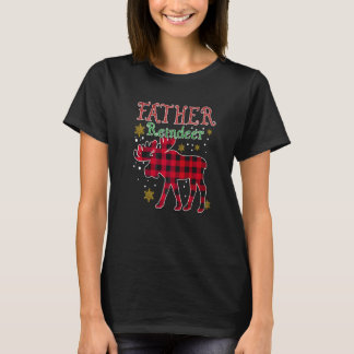 Vater Rentier Rot Kariert Schlafanzug Familie Pass T-Shirt