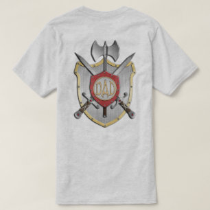 Vater Ritter Schlachten Wappen vorne/hinten T-Shirt
