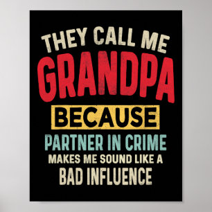 Vater & #; s Day Opa Partner in Crime Funny Funny Poster