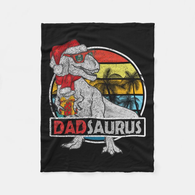 Vater Saurus T Rex Dinosaur Familie Matching Xmas  Fleecedecke (Vorderseite)