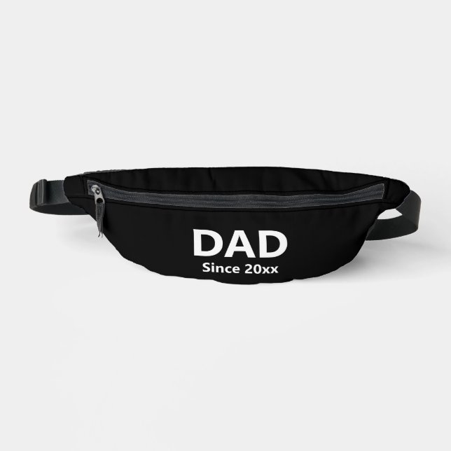 Vater Seit dem Jahr Schwarz-Weiß-Textvorlage Bauchtasche (Vorderseite)