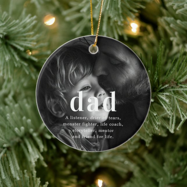 Vater | Sentimental Foto Keepake Weihnachten Keramik Ornament (Baum)