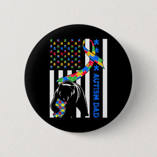 Vater Shirts Autismus Bewusstsein Amerikanischer F Button
