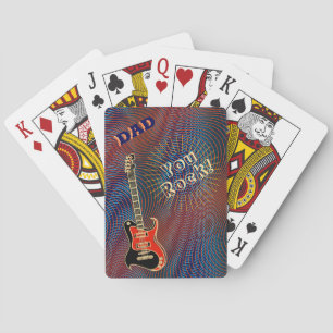 Vater Sie Rock Coole elektrische Gitarre Trippy Re Spielkarten