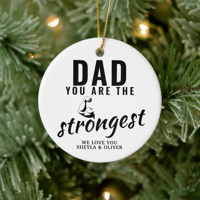 Vater Sie sind am stärksten Muskel Arm Weihnachten Keramik Ornament (Baum)