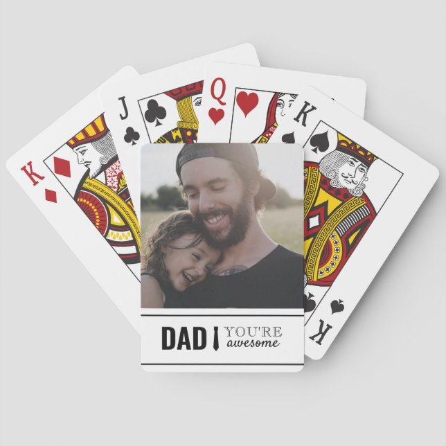 Vater Sie sind Phantastisch Daddy's Girl Foto Vate Spielkarten (Rückseite)