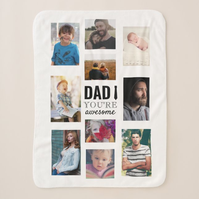 Vater Sie sind phantastische Familie Collage Kids  Sherpadecke (Vorderseite)
