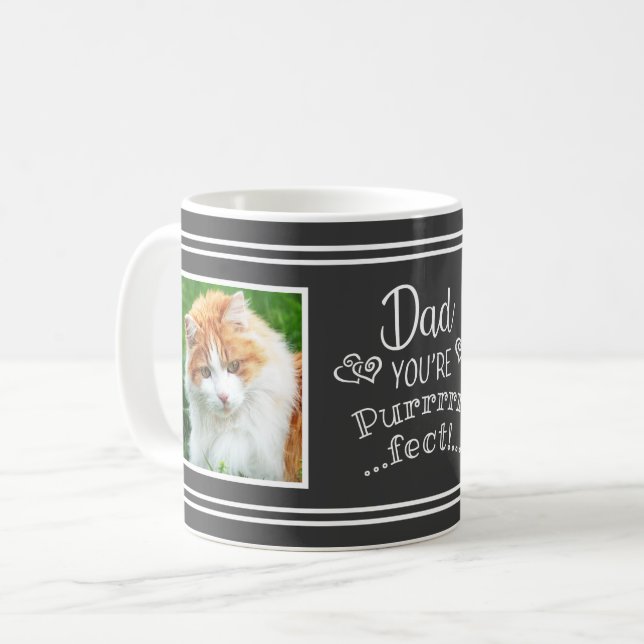 Vater Sie sind Purfect 2 Fotos Kohle Grau Kaffeetasse (Vorderseite Links)