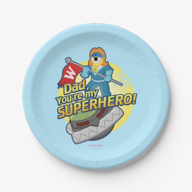 Vater, sind Sie mein Superhero Pappteller (Vorderseite)