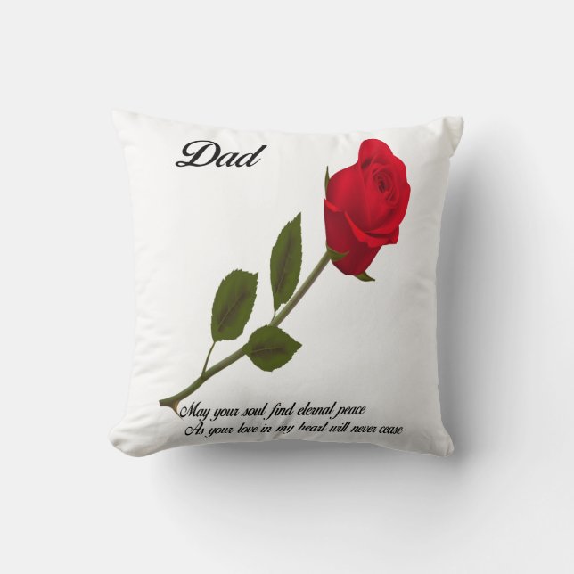 Vater Single Rote Rose Kissen (Vorderseite)