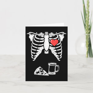 Vater Skeleton Halloween Beer Pizza Fun Pregnancy Karte
