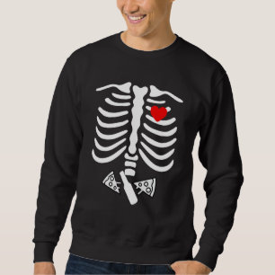 Vater Skeleton Halloween Beer Pizza Pregnancy Coup Sweatshirt