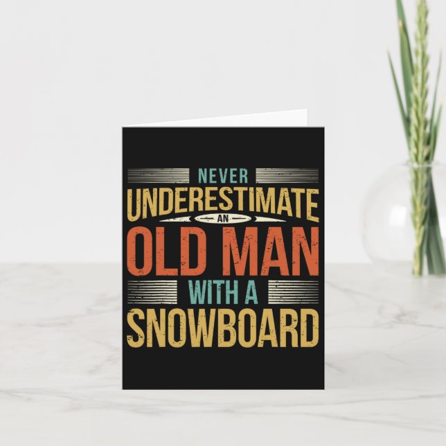Vater Snowboarden Vater Alter Mann Snowboard Karte (Vorderseite)
