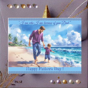 Vater-Sohn-Bindungsfoto Vater-Tags-Zitat Beachvibe Postkarte