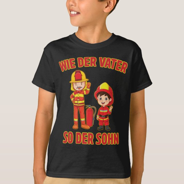 Vater Sohn Feuerwehrmann Junge Feuerwehr T-Shirt (Vorderseite)