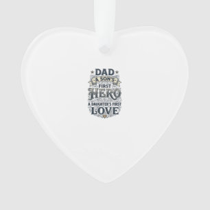Vater Sohn Held Tochter Liebe Vintage-Typografie-S Ornament